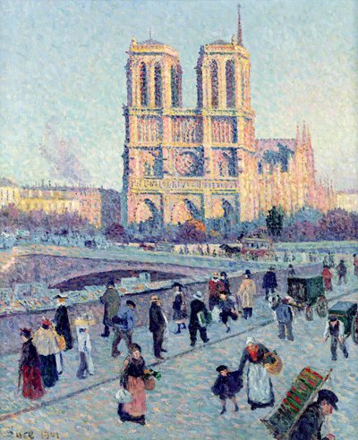 Le Quai St. Michel en Notre Dame, 1901 door Maximilien Luce